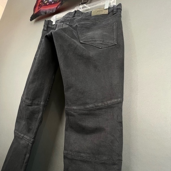 Rare Designer Black Crash Moto Jeans Balmain Style Ribbed Darted Denim 💨 - Picture 9 of 10